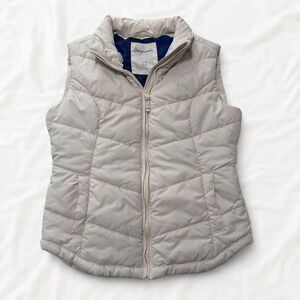 Aeropostale White Chevron Quilted Puffer Vest Y2K Size S